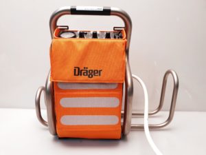Dräger-Draeger Oxylog 1000 Notfallbeatmungsgerät mit Metall Halter